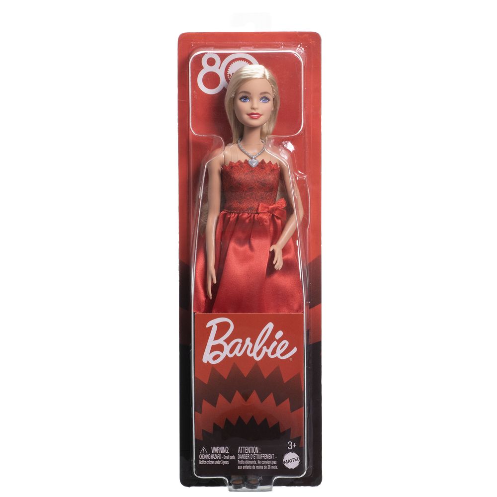 Barbie Colecionável 80 Anos Vestido Vermelho Rubi - Mattel - Imagem 4