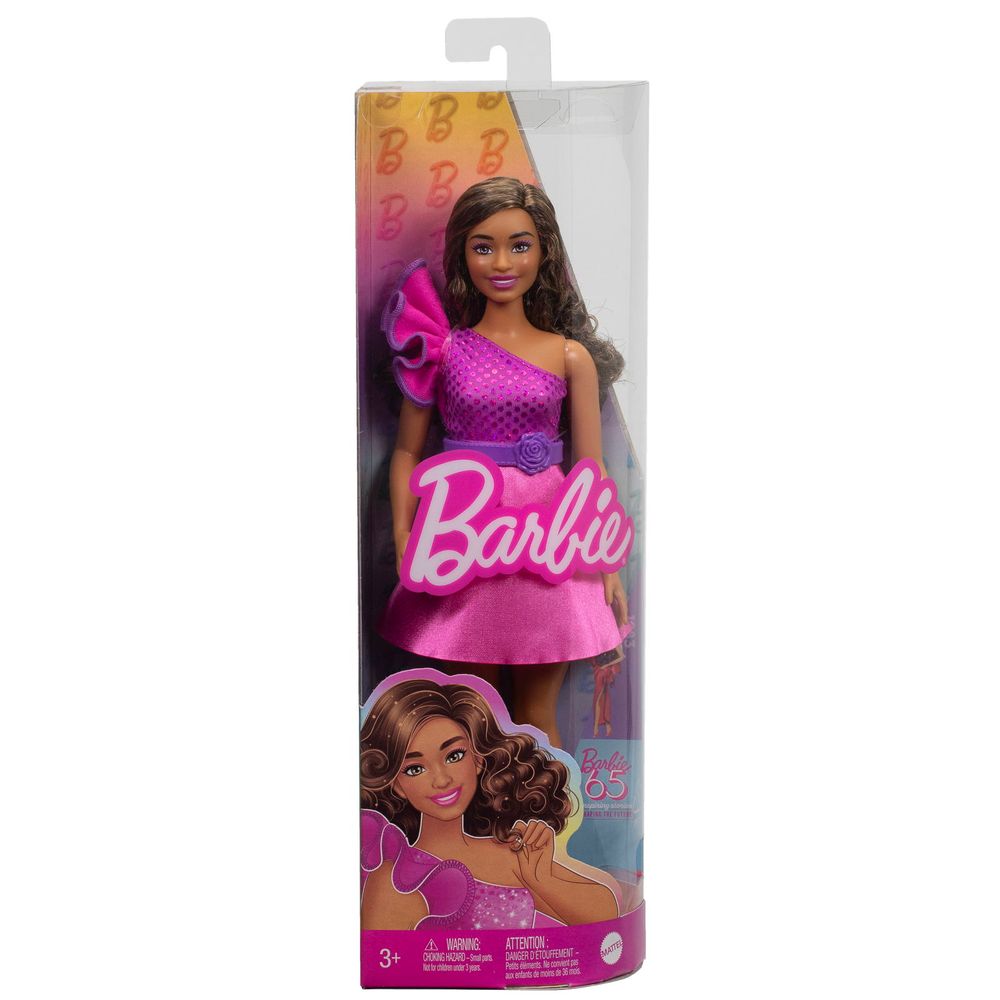 Barbie 65 Anos Vestido Rosa Brilhante - Mattel - Imagem 3