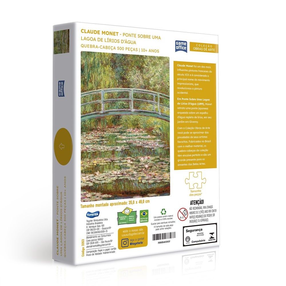 Quebra-cabeça 500 Peças Ponte Sobre Uma Lagoa Lírios - Toyster - Imagem 4