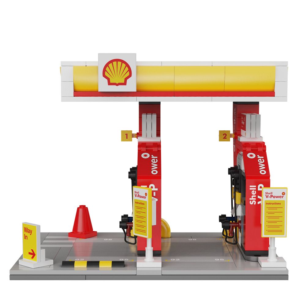 CaDA Blocos de Montar Posto de Gasolina Shell Mini - Fun Divirta-se - Imagem 2