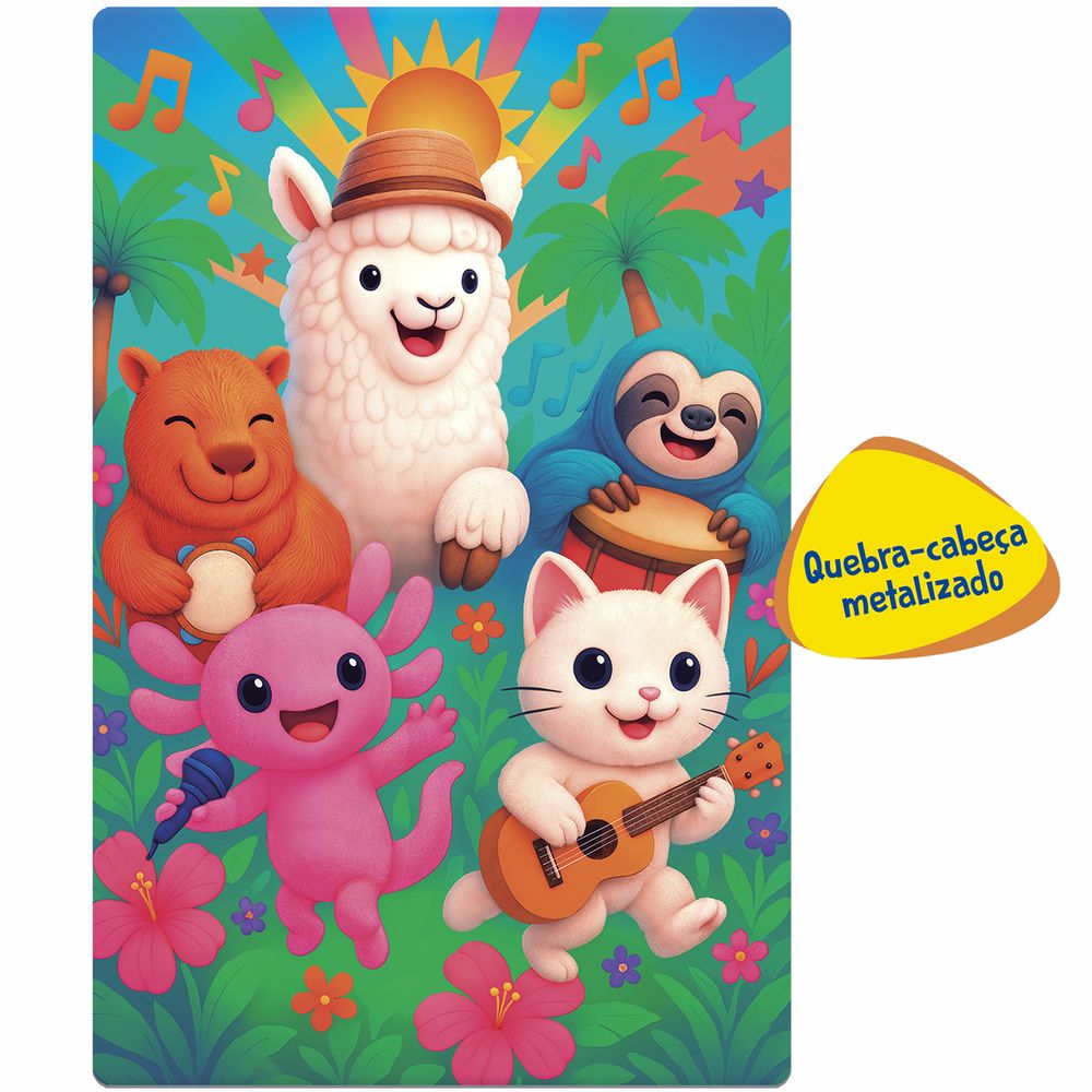 Quebra-Cabeça 100 Peças Mundo Fofinho Metalizado - Toyster - Imagem 3