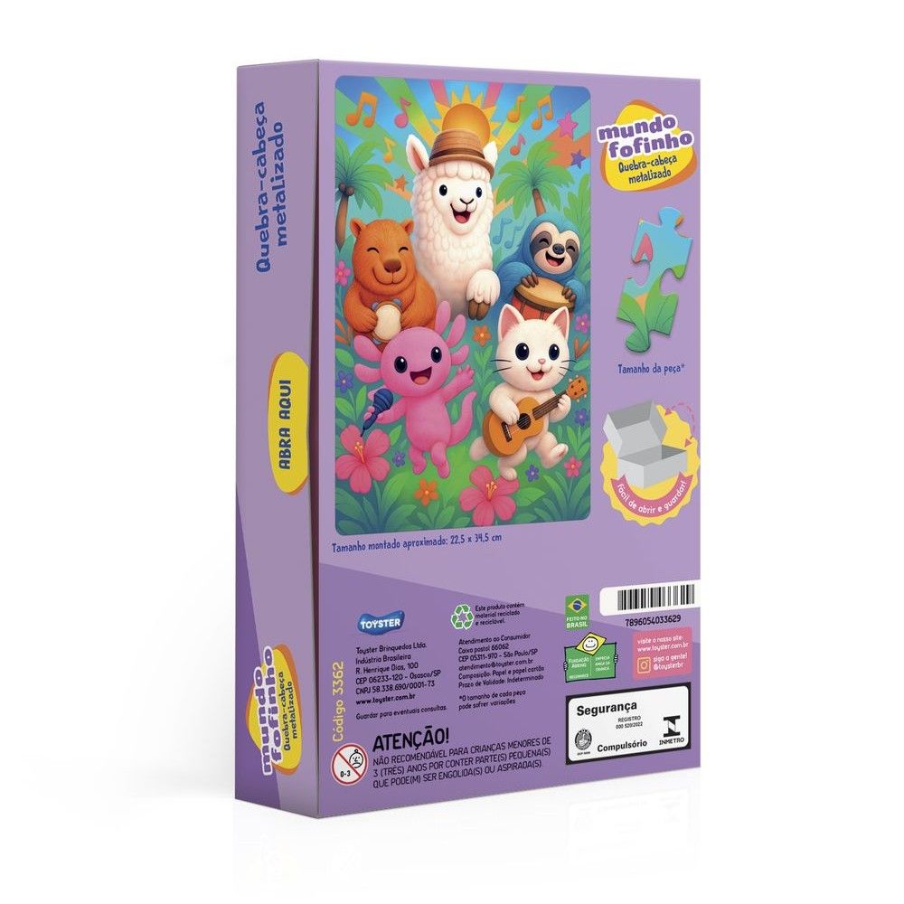 Quebra-Cabeça 100 Peças Mundo Fofinho Metalizado - Toyster - Imagem 4