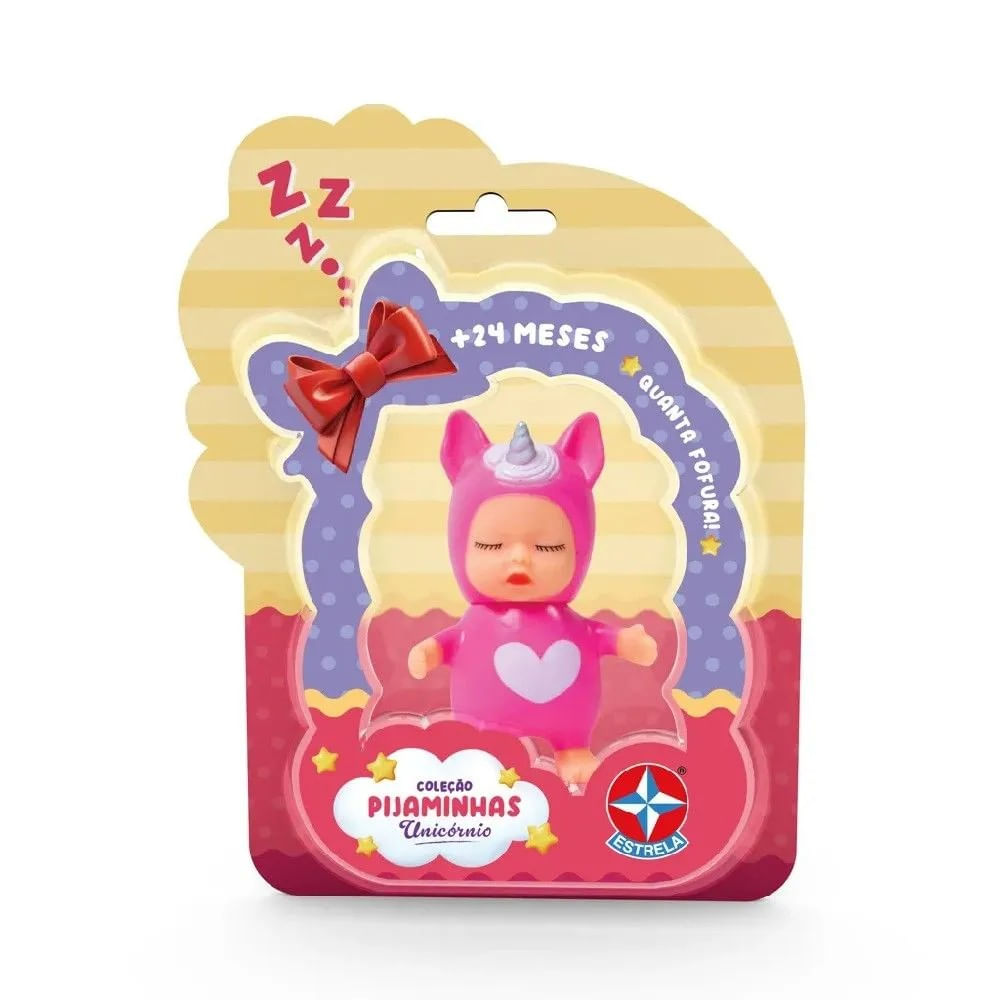 Kit Coleção Pijaminhas Mini Boneca Unicórnio e Mini Boneca Ursinho - Estrela - Imagem 2