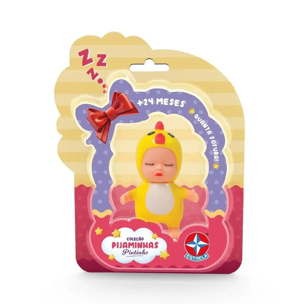 Kit Coleção Pijaminhas Mini Boneca Pintinho e Mini Boneca Abelhinha - Estrela - Imagem 2