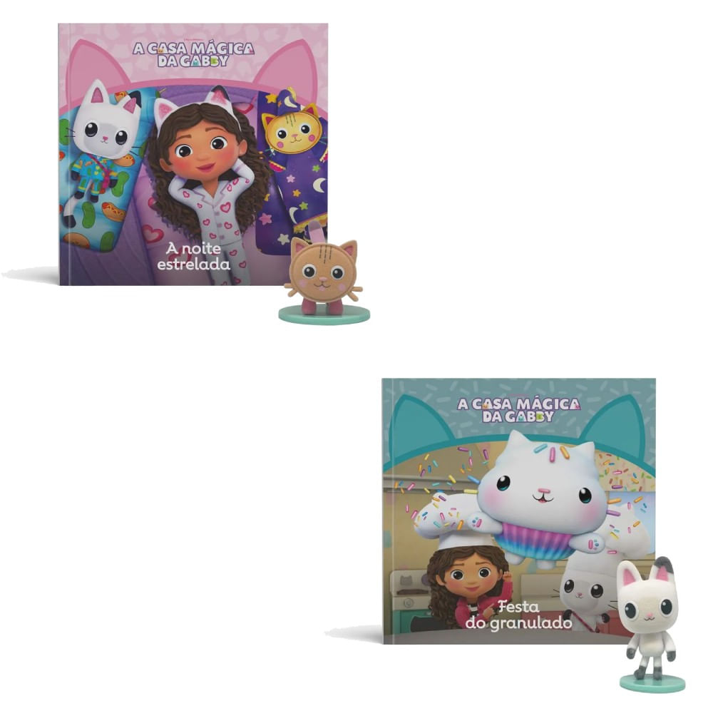 Kit Gabbys Dollhouse Livro A Noite Estrelada e Livro Festa do Granulado - Fun Divirta-se