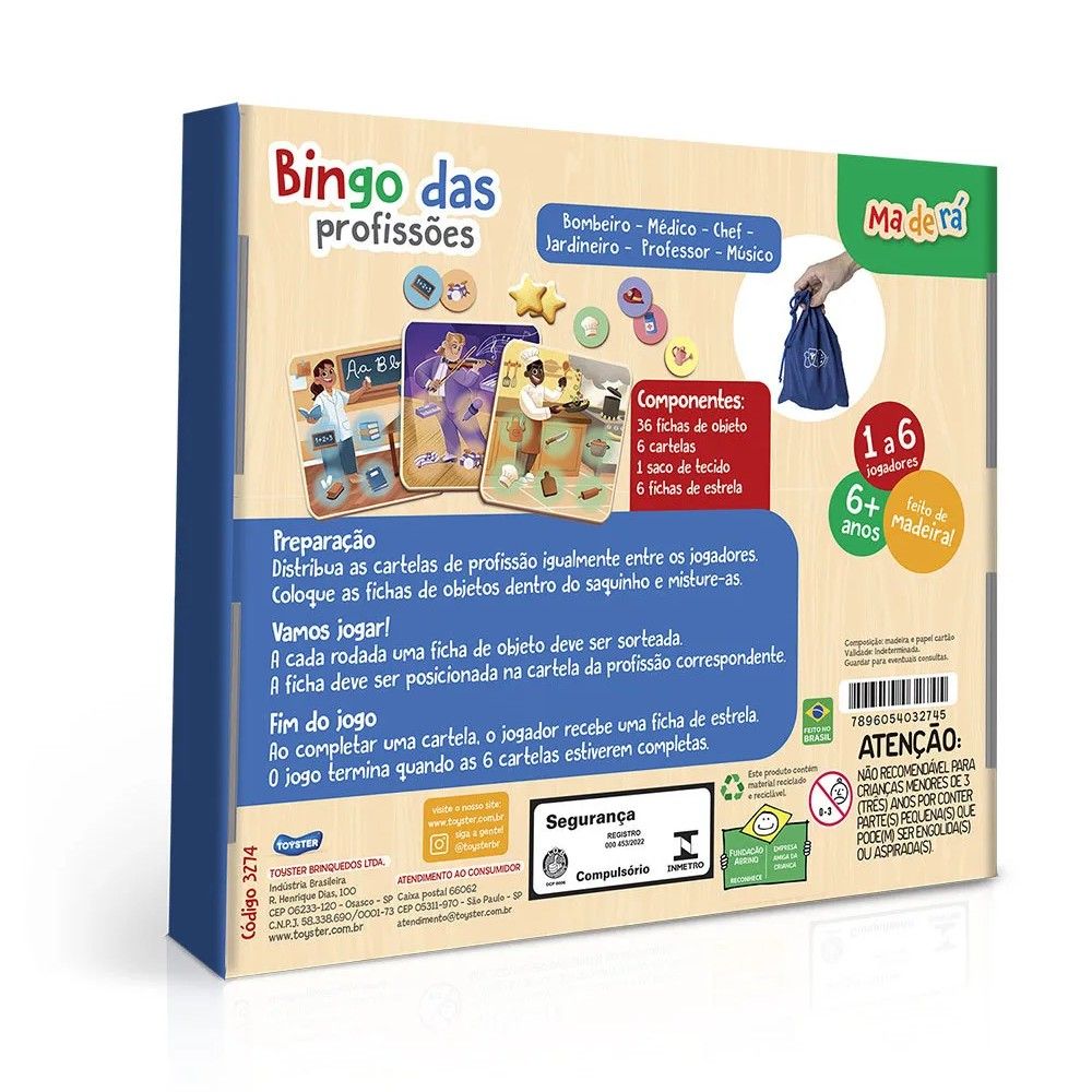 Jogo Bingo das Profissões - Toyster - Imagem 4