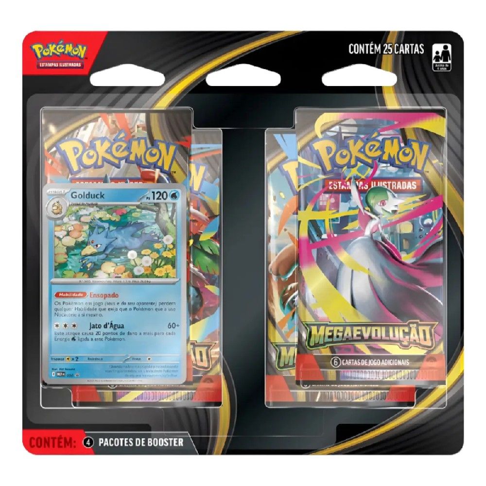 Pokémon Blister Quádruplo Mega Evolução Golduck - Copag