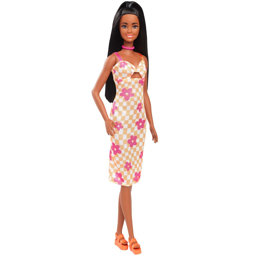 Barbie Fashionista Vestido Xadrez com Flores - Mattel