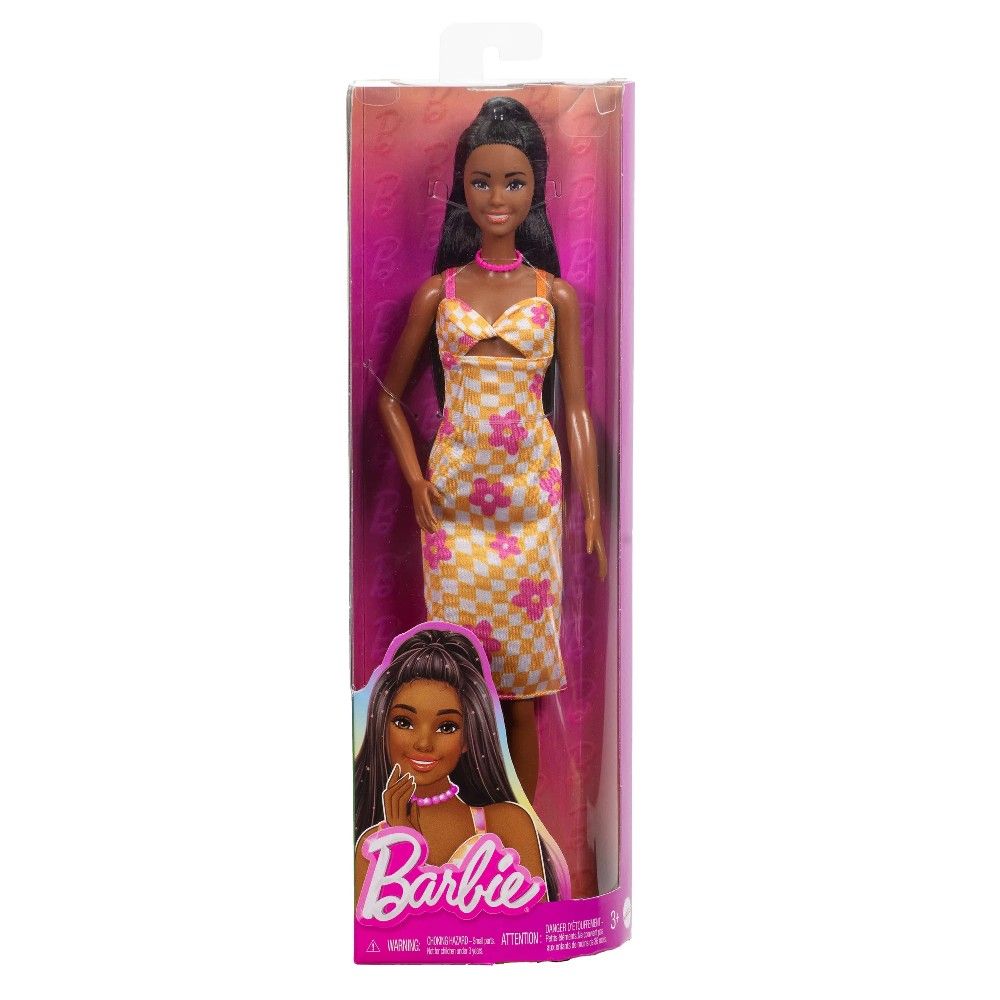 Barbie Fashionista Vestido Xadrez com Flores - Mattel - Imagem 2