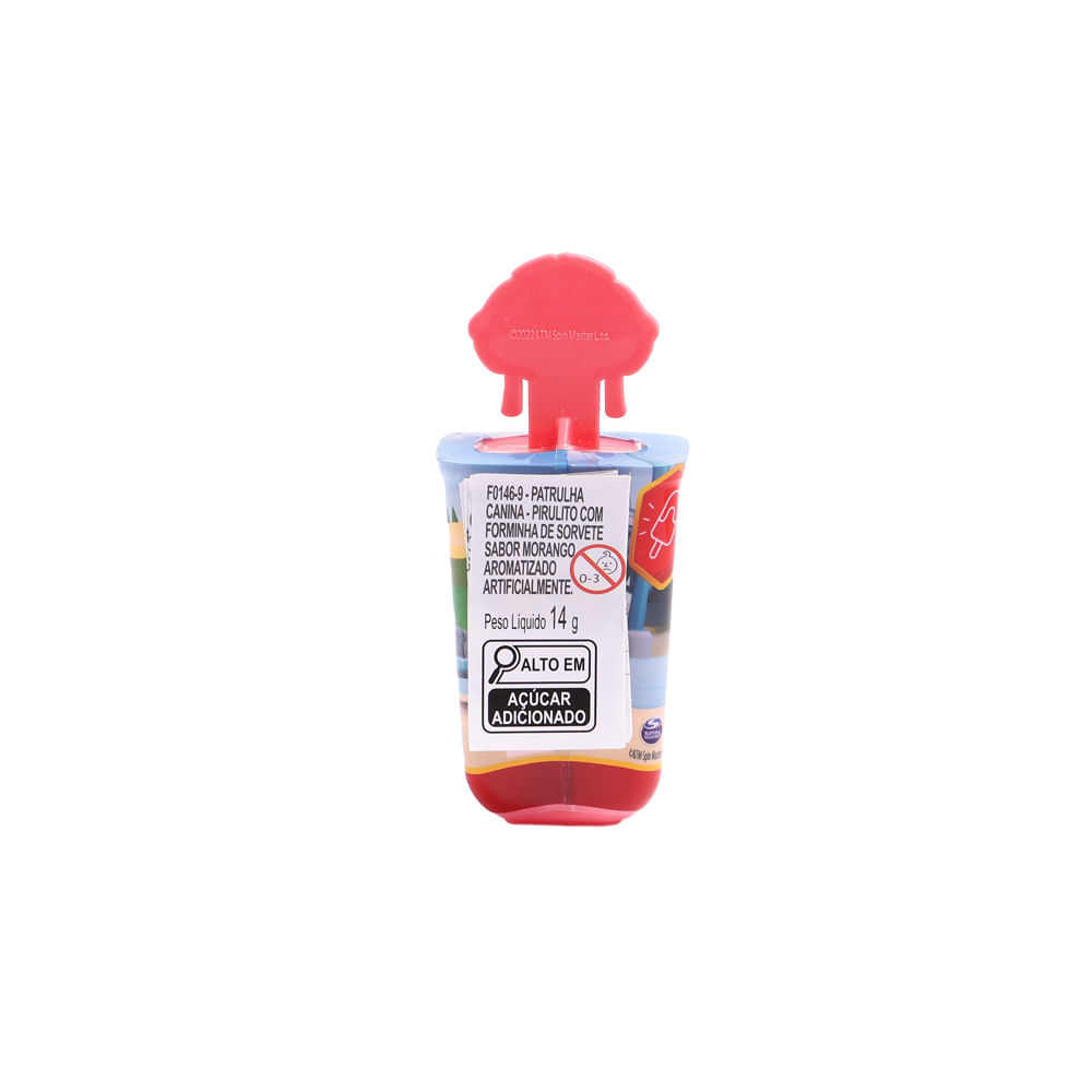 Kit Patrulha Canina Display 12 Pirulitos Forminha de Sorvete Sabor Morango - Fun Divirta-se - Imagem 6