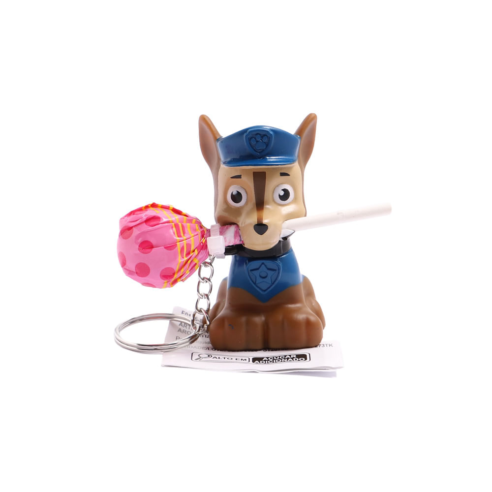Kit Patrulha Canina Display 6 Chaveiros 3D com Pitulito Sabor Morango - Fun Divirta-se - Imagem 4