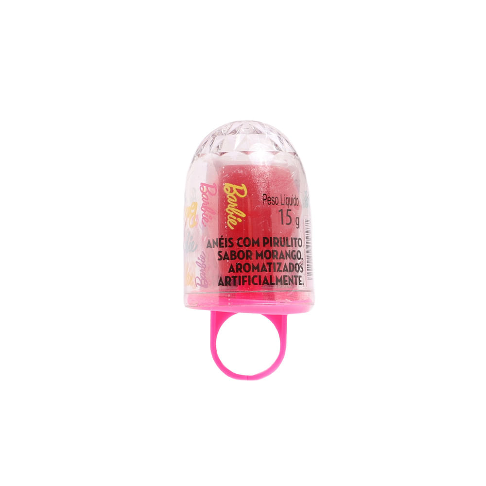 Kit Barbie Display 6 Anéis com Pirulito Sabor Morango - Fun Divirta-se - Imagem 6