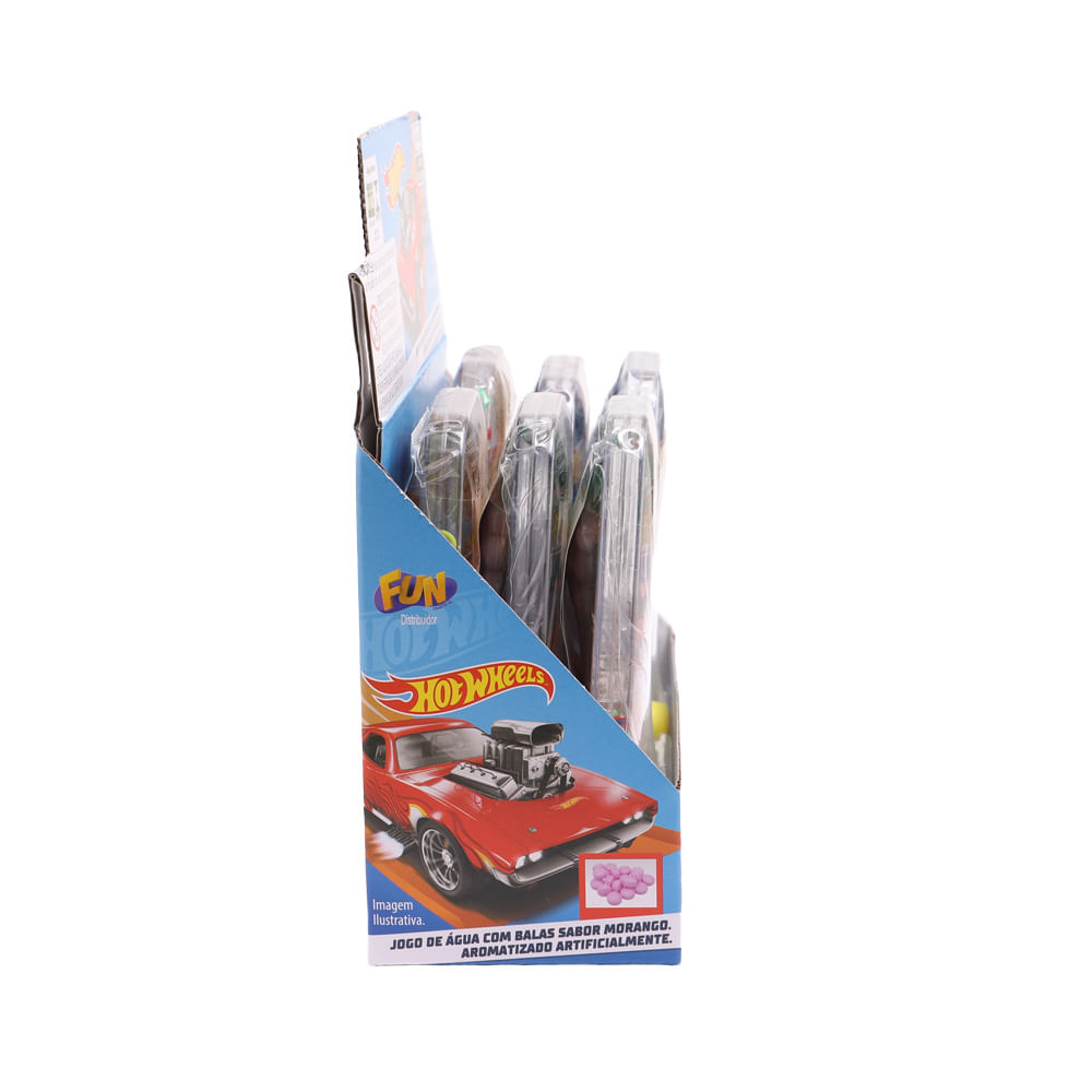 Kit Hot Wheels Display 6 Jogos de Água com Balas Sabor Morango - Fun Divirta-se - Imagem 2