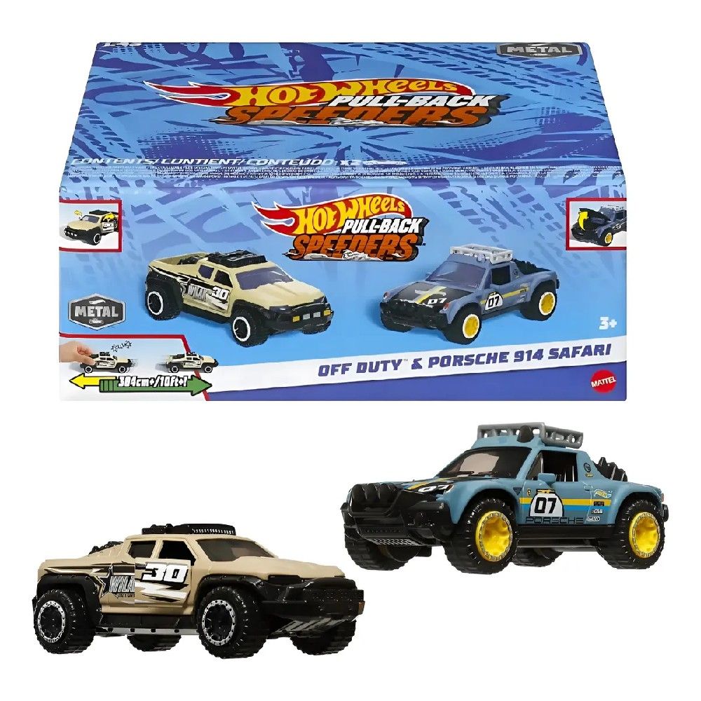Hot Wheels Pullback Off Duty e Porsche 914 Safari - Mattel