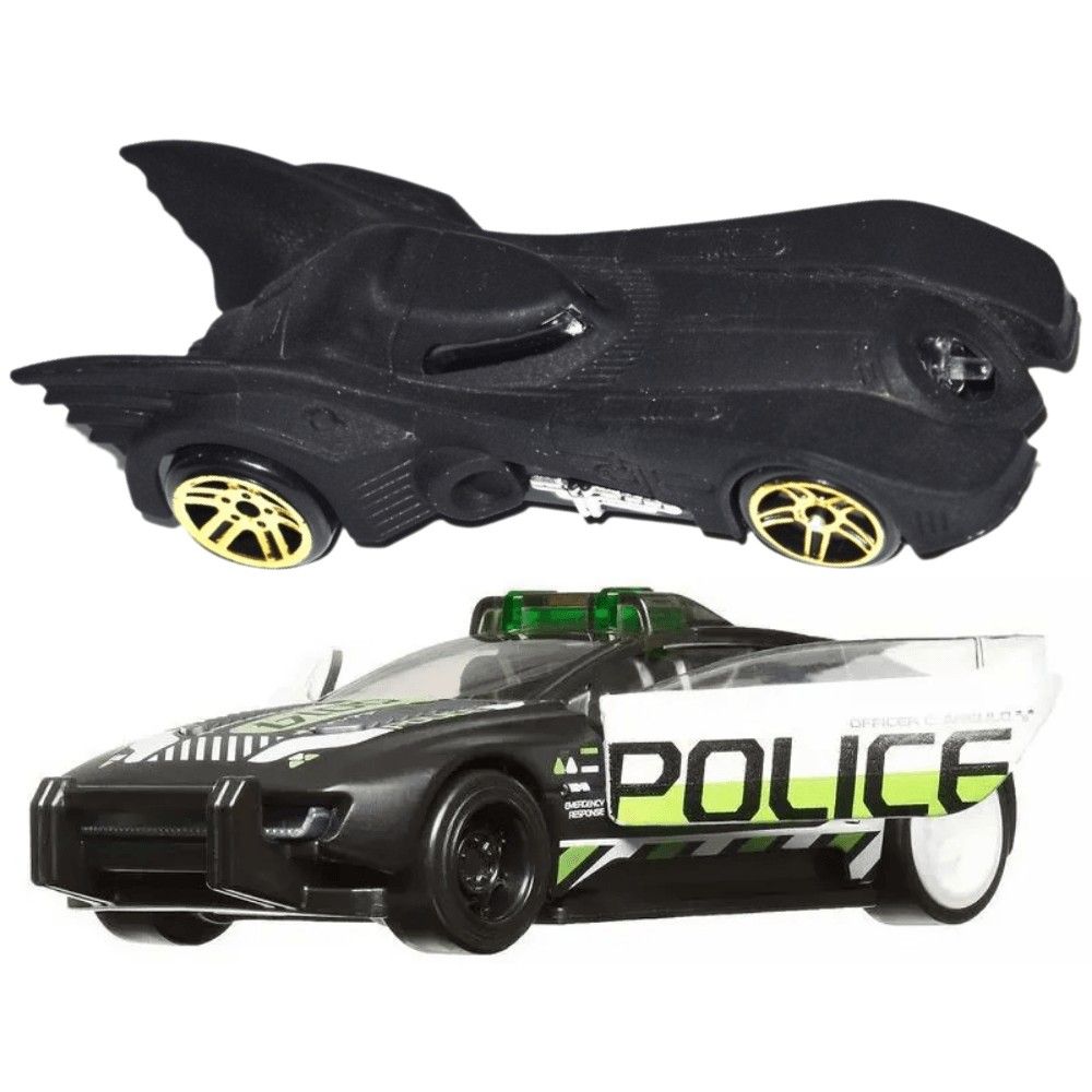 Hot Wheels Pullback Alpha Pursuit e Batmobile - Mattel - Imagem 2