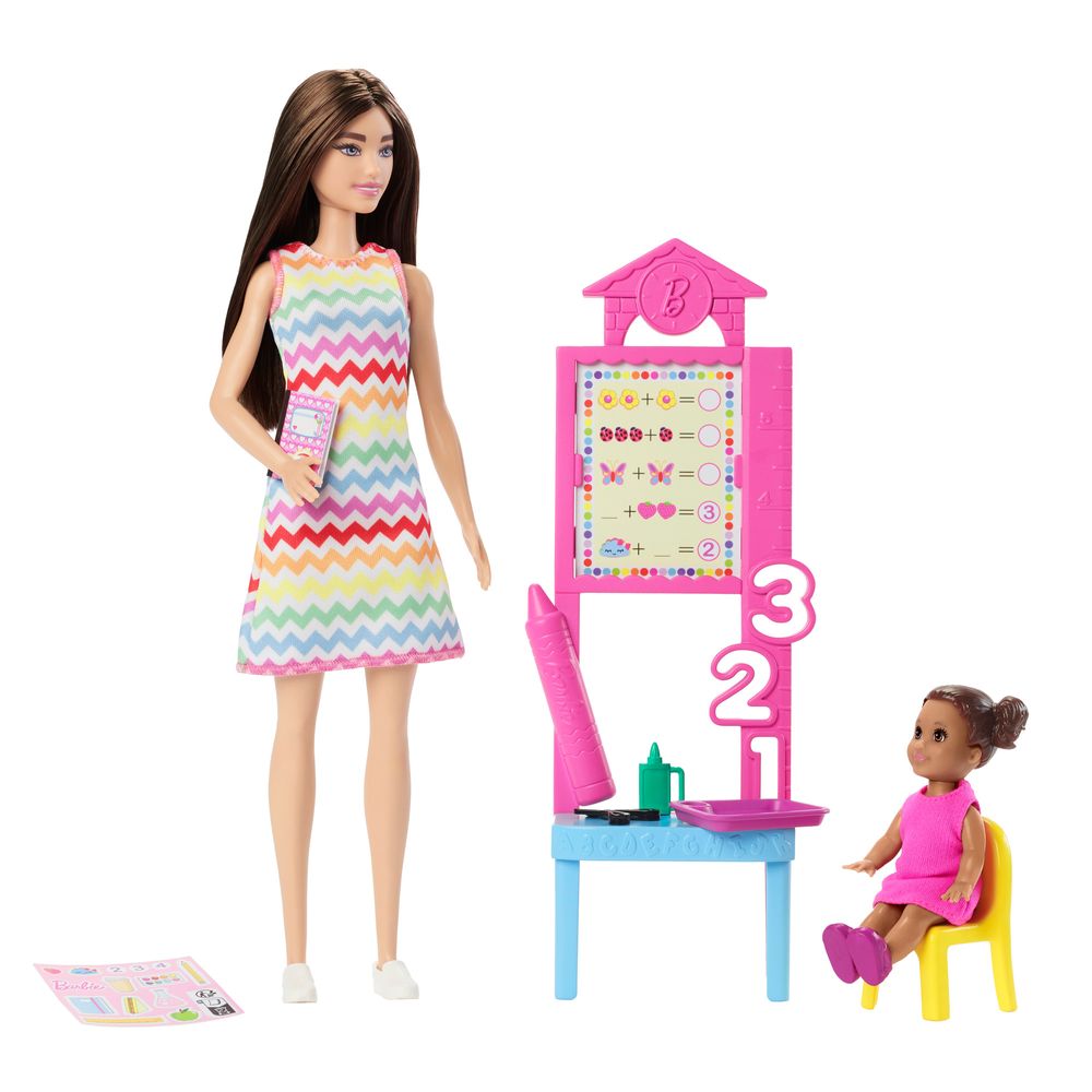 Barbie Professora de Cabelo Loiro com menina - Mattel - Imagem 2