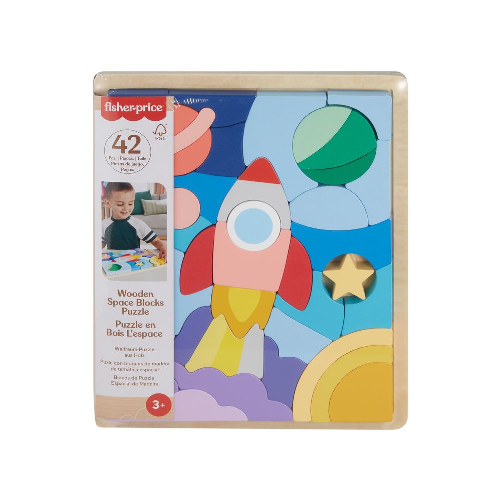 Fisher-Price Quebra-cabeça de Madeira do Espaço - Mattel