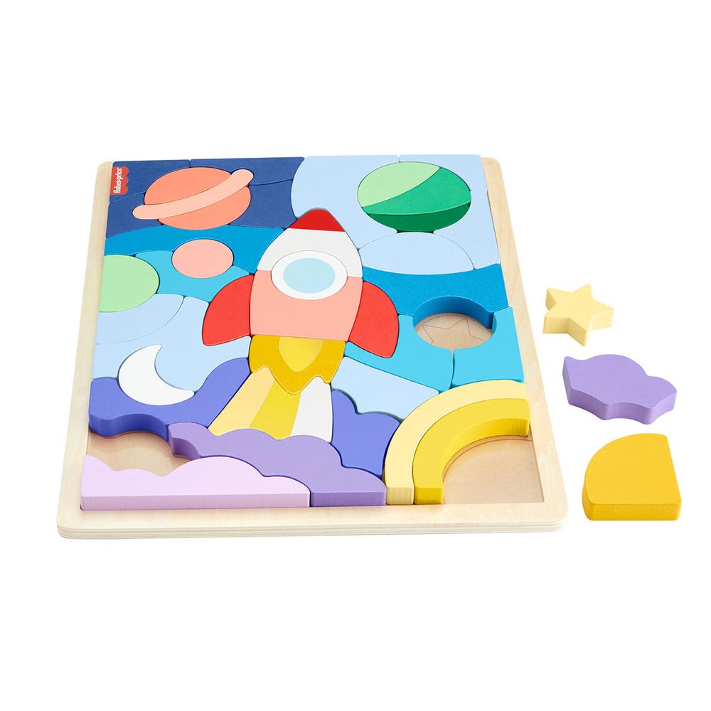 Fisher-Price Quebra-cabeça de Madeira do Espaço - Mattel - Imagem 5