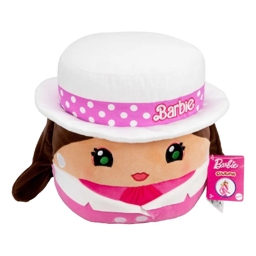 Barbie Pelúcia Cuutopia Chapéu Branco e Vestido 25cm - Mattel