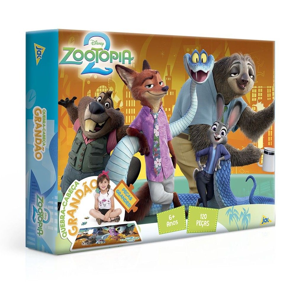 Quebra-Cabeça Zootopia 2 Grandão 120 Peças - Toyster