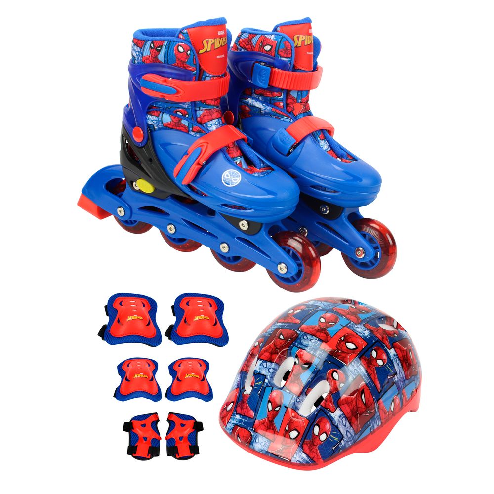 Patins 4 Rodas com Kit Proteção Spider-Man 32 ao 35 - BBR Toys