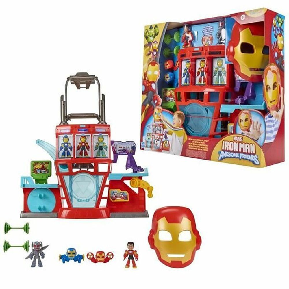 Marvel Iron Man Awesome Friends Playset Quartel - Hasbro - Imagem 2