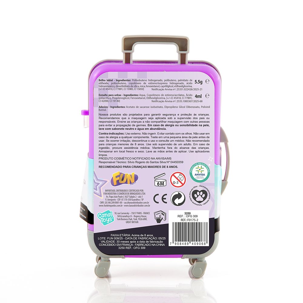 Fun Mini Maleta de Beleza Roxo - Fun Divirta-se - Imagem 6
