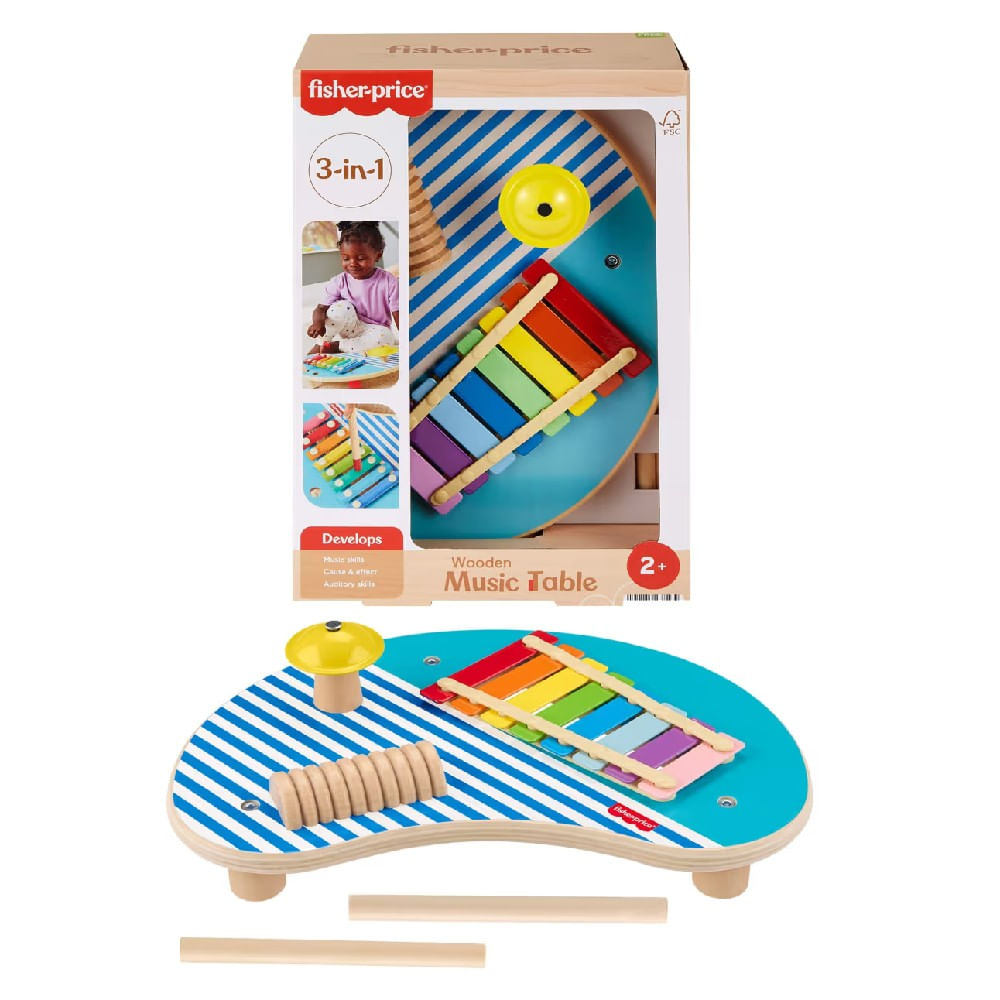 Fisher-Price Mesa de Atividades Musicais de Madeira - Mattel