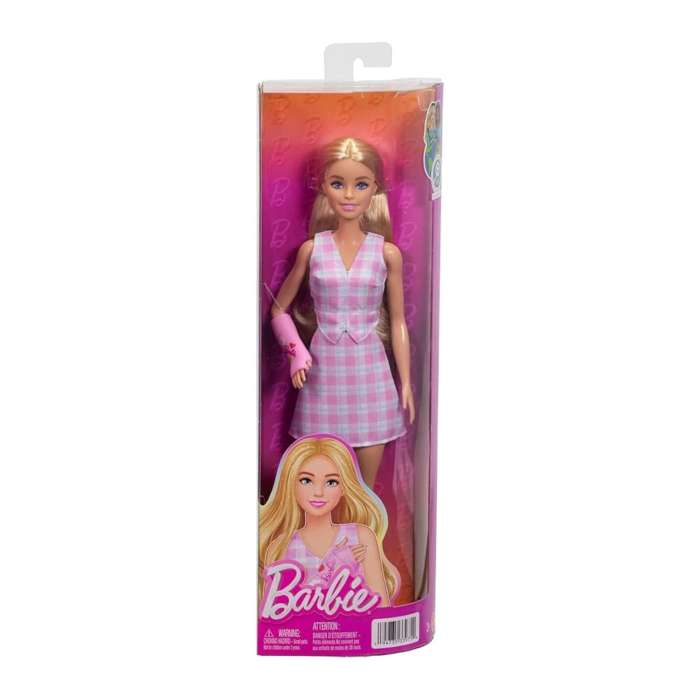 Barbie Fashionista Conjunto Xadrez e Gesso Rosa - Mattel - Imagem 3