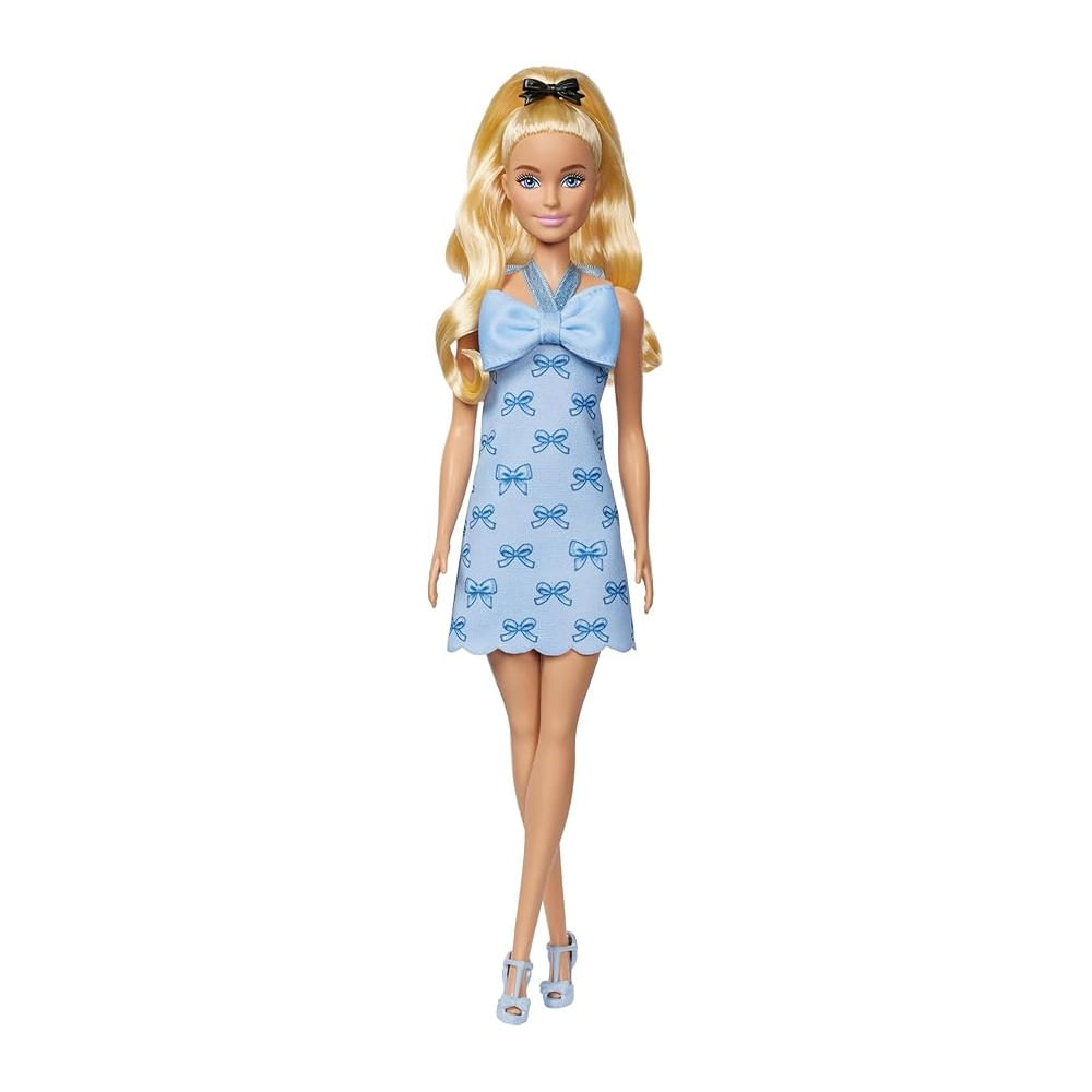 Barbie Fashionista Vestido Azul de Laços - Mattel