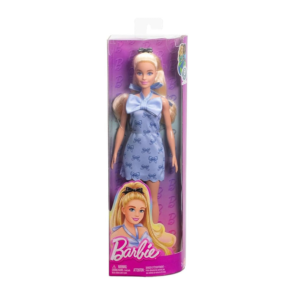Barbie Fashionista Vestido Azul de Laços - Mattel - Imagem 3