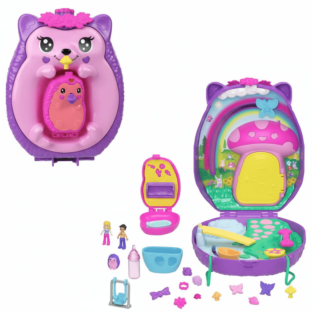 Polly Pocket Compacto Mãe e Bebê Ouriço - Mattel