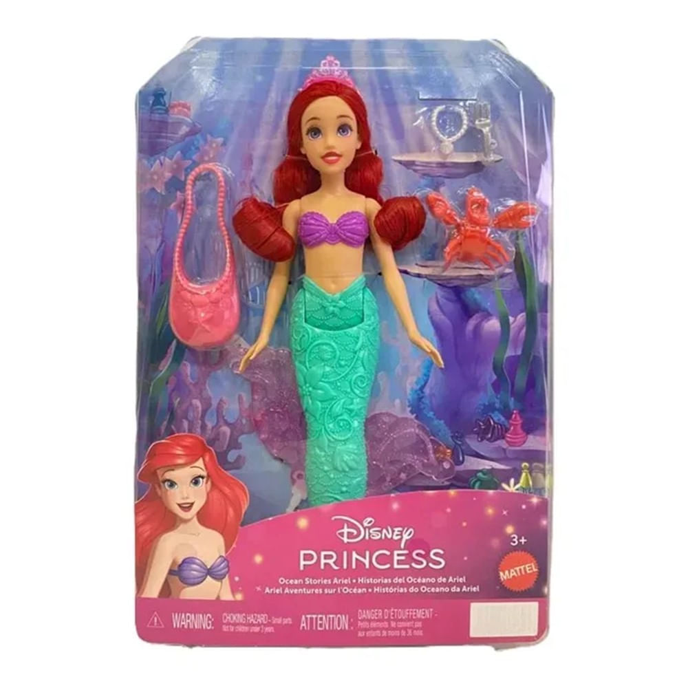 Disney Princesas Boneca Ariel com Acessórios - Mattel