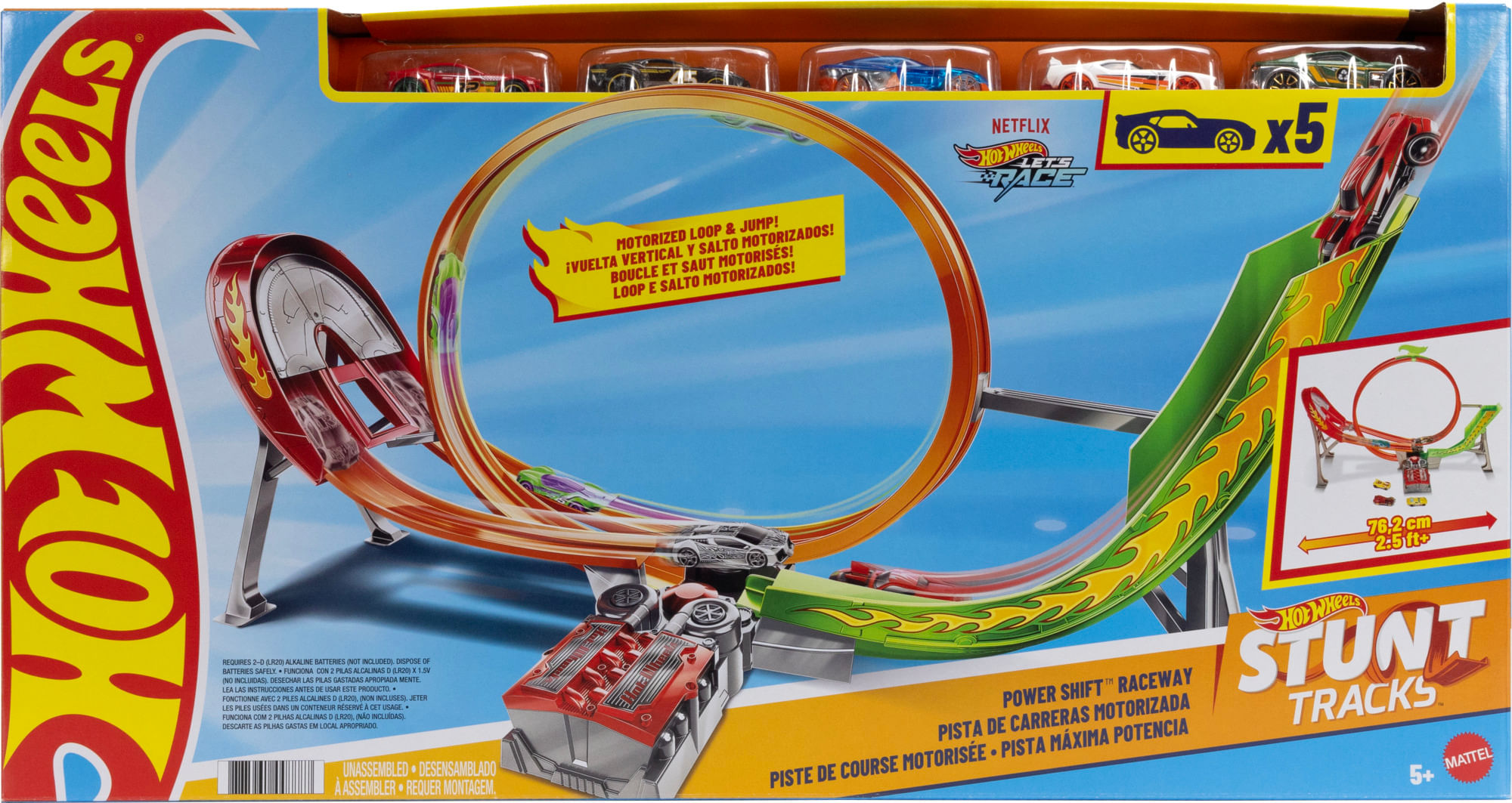 Hot Wheels Action Turbo  Looping c/ 5 Carros - Mattel