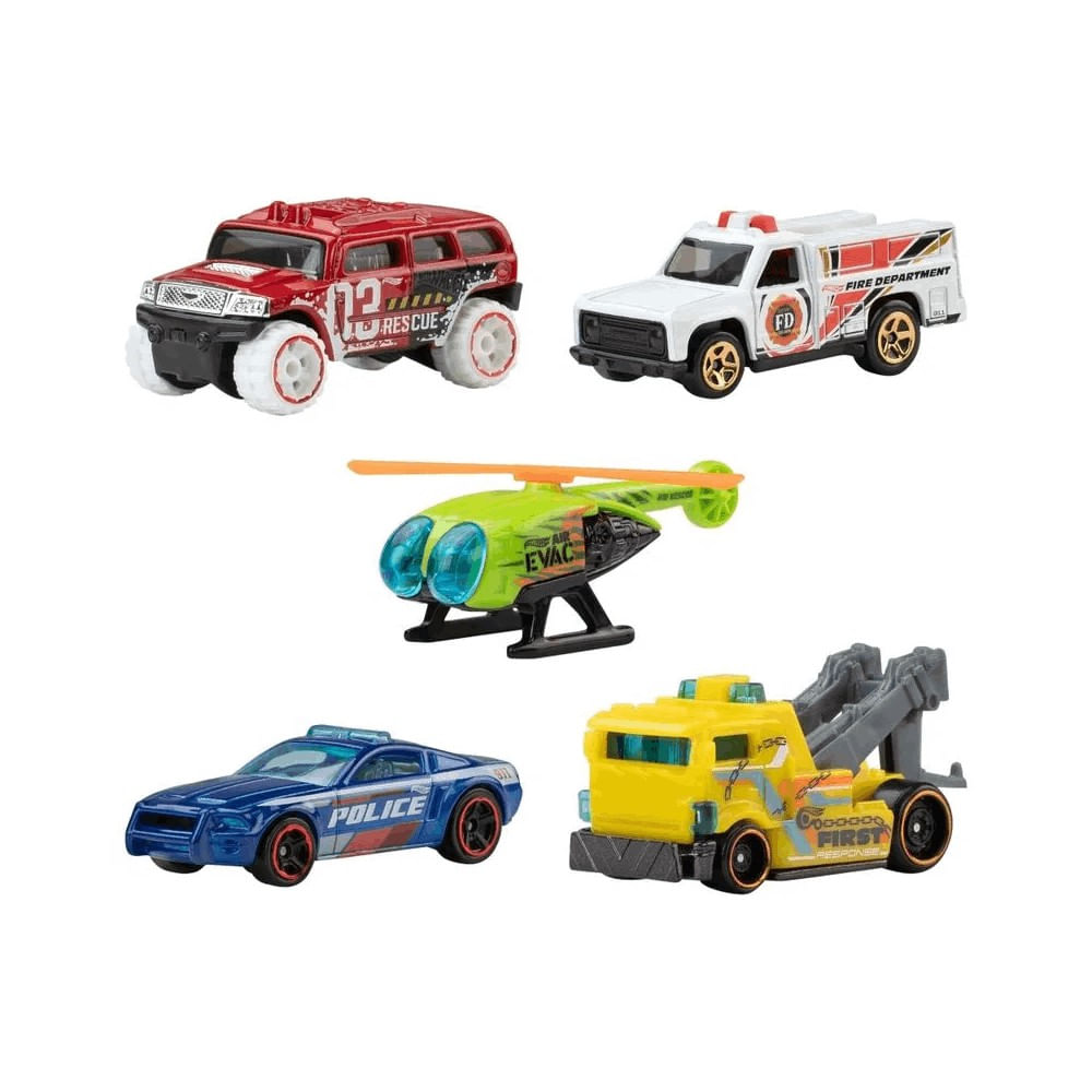 Hot Wheels Priority Patrol Pacote 5 Carros - Mattel