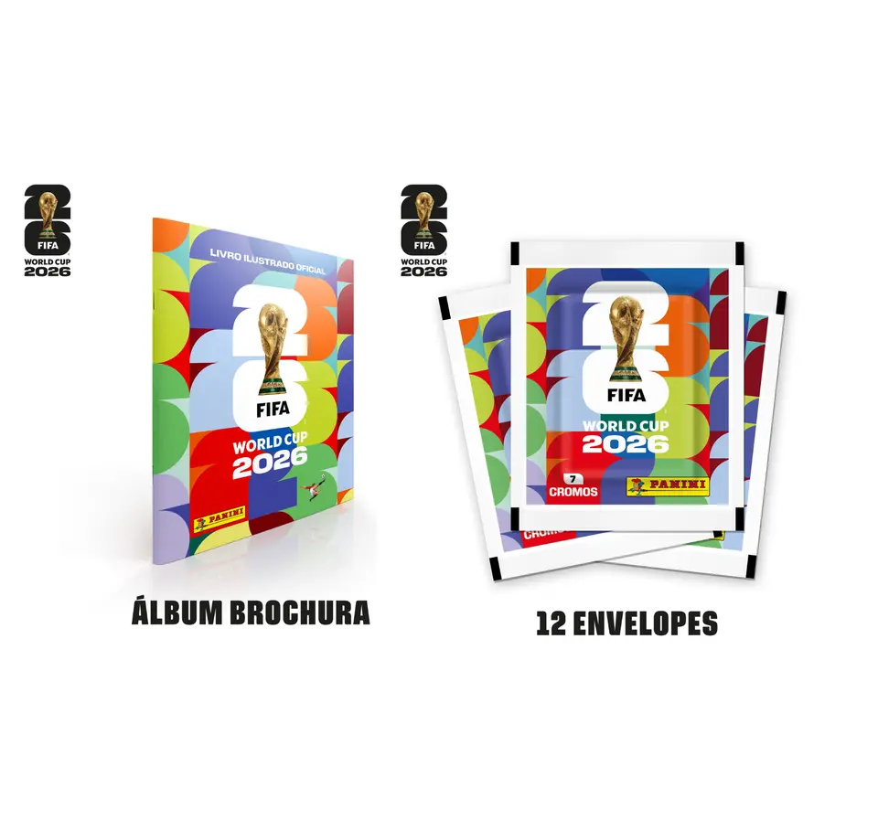 Copa Do Mundo FIFA 2026 – Kit Álbum Brochura + 12 Envelopes - Panini