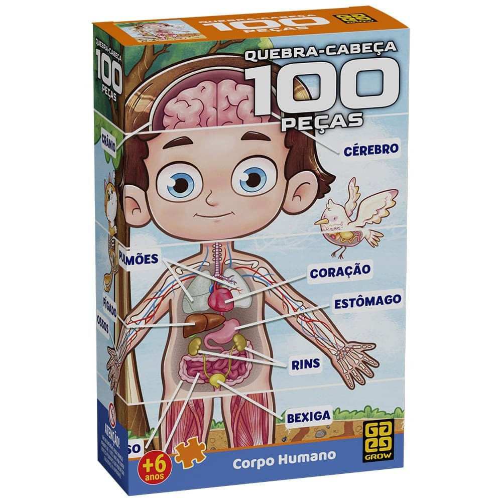 Quebra-Cabeça 100 peças Corpo Humano - Grow