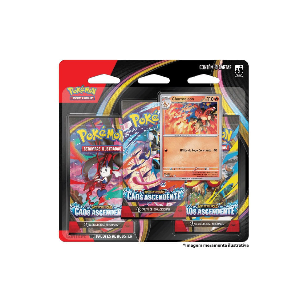 Pokemon Blister Triplo Caos Acendente - Copag