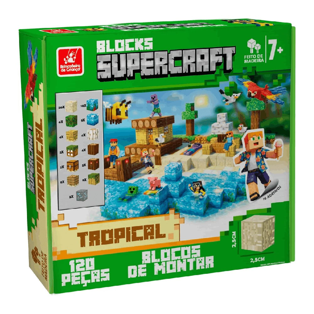 Supercraft Blocos de Montar Tropical - Brincadeira de Criança