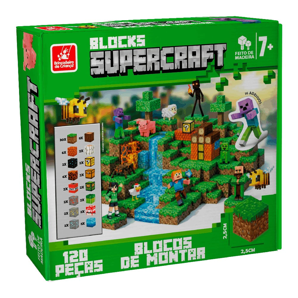 Supercraft Blocos de Montar 120 Peças - Brincadeira de Criança