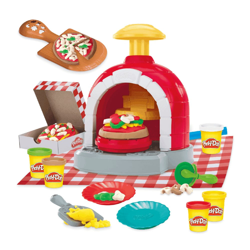 Play Doh Pizzaria Girar E Enfeitar Com 5 Potes - Hasbro