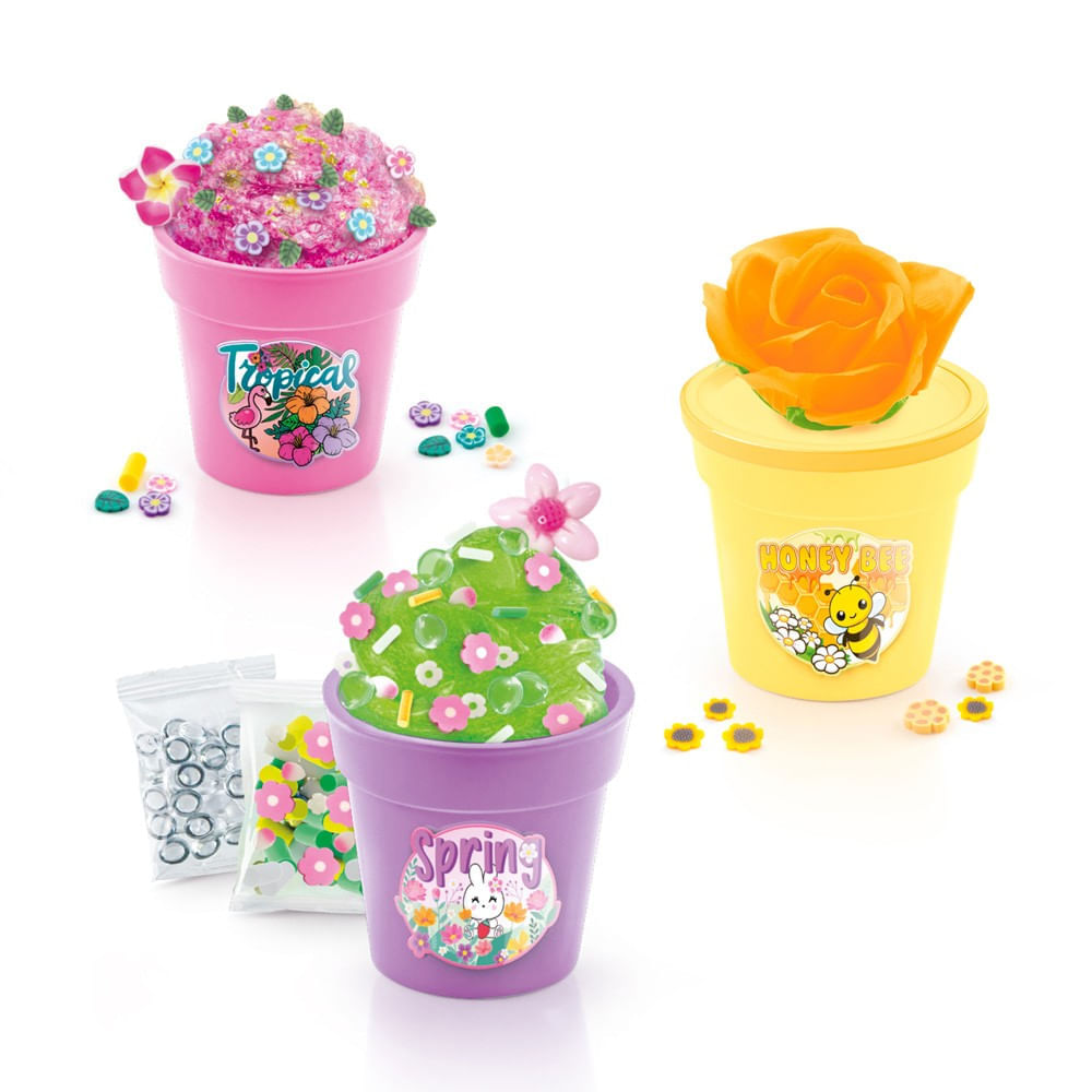 Kit Slime Flor com 3 Potes - Fun Divirta-se