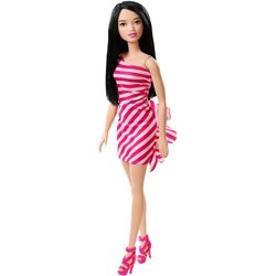 Barbie-Fashion-and-Beauty-Vestido-Listrado-Rosa---Mattel