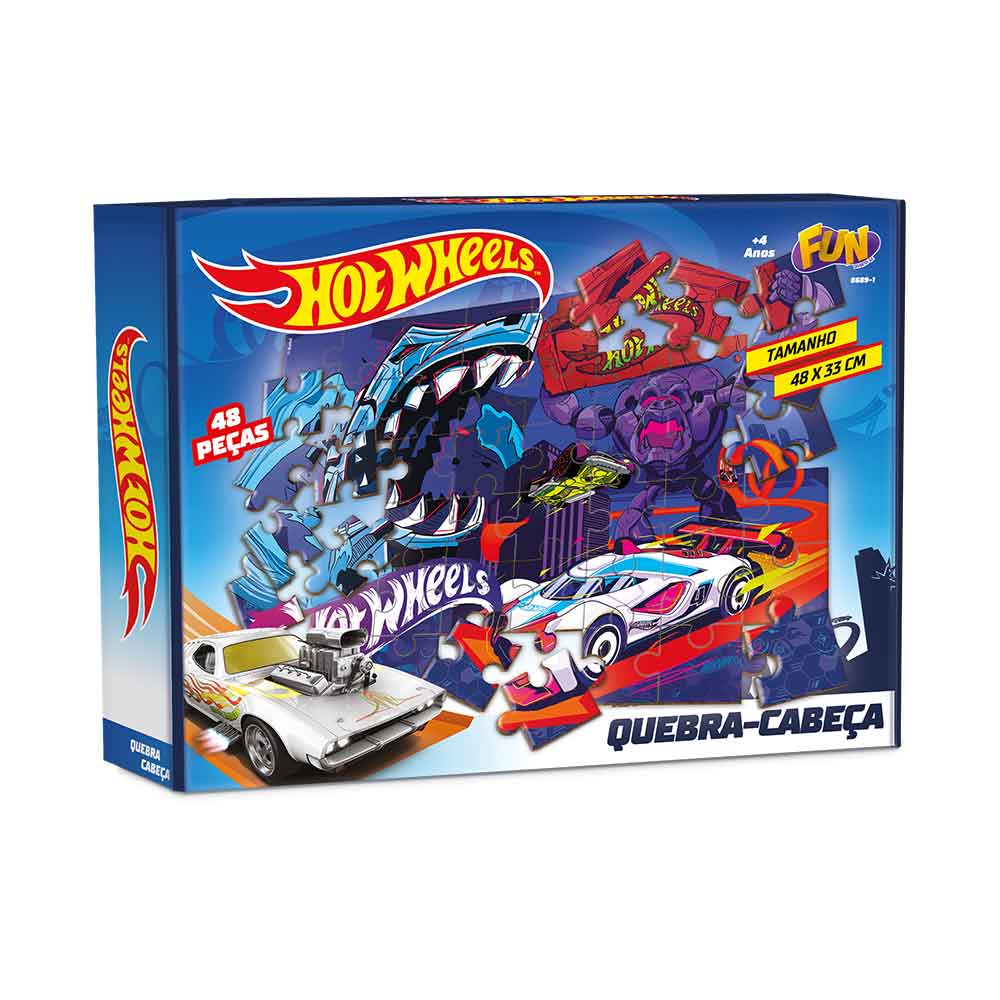 Hot Wheels Quebra-Cabeça 48 Peças - Fun Divirta-se