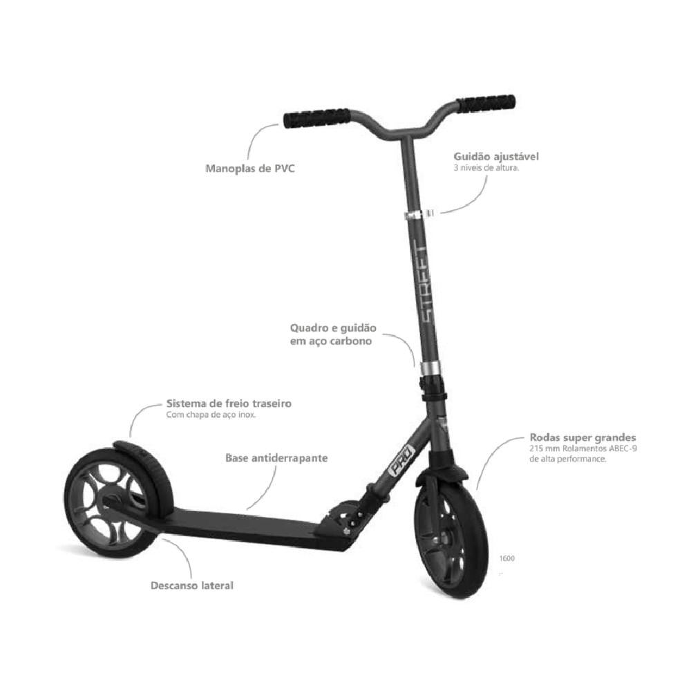 Patinete Adulto Street Pro - Bandeirante - Imagem 2