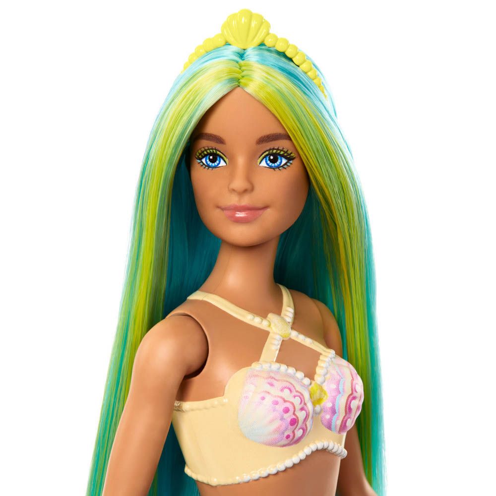Barbie Fantasia Sereia com Cabelo Azul e Amarelo - Mattel - Imagem 4