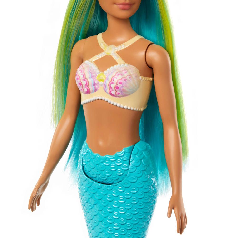 Barbie Fantasia Sereia com Cabelo Azul e Amarelo - Mattel - Imagem 5