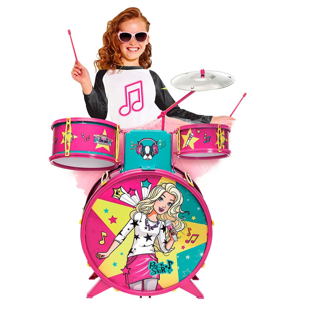 Barbie Bateria Infantil Fabulosa - Fun Divirta-se - Imagem 3