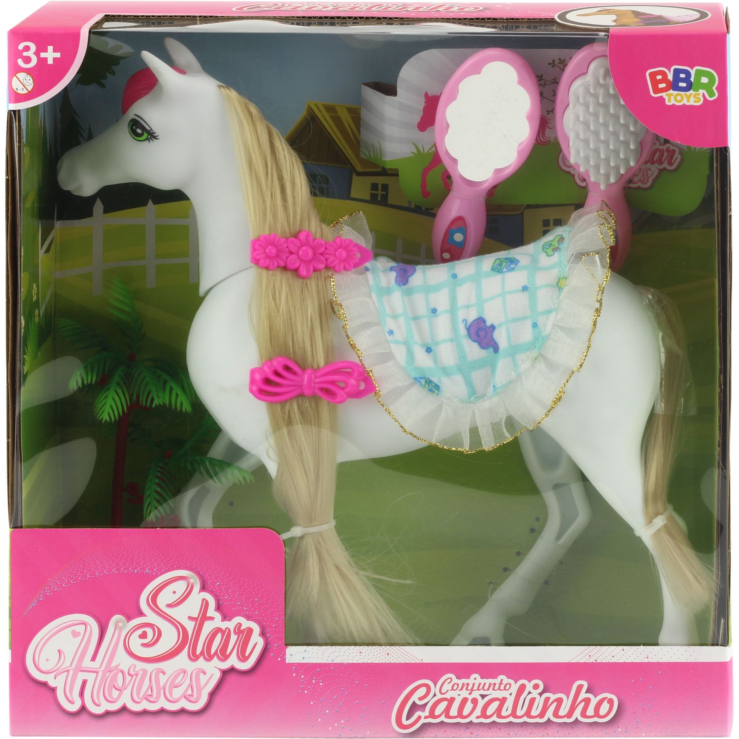 Conjunto Cavalinho Com Acessórios Branco - BBR Toys - Imagem 5