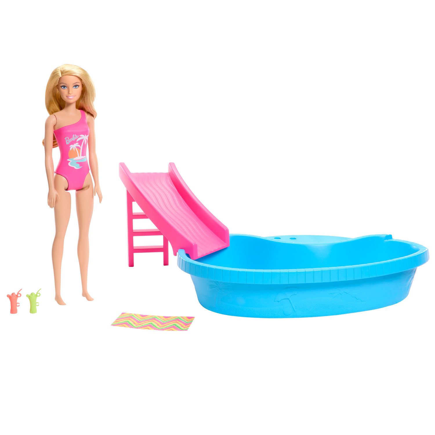 Barbie Piscina com Boneca Maiô Rosa - Mattel - Imagem 2